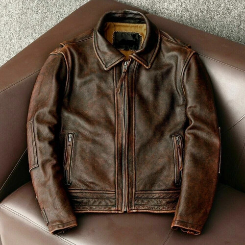 Blouson cuir véritable - blouson, en