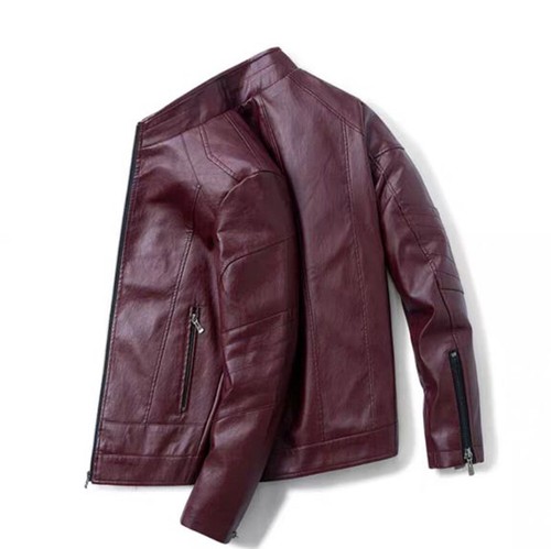Hommes simili cuir haut veste - cuir,