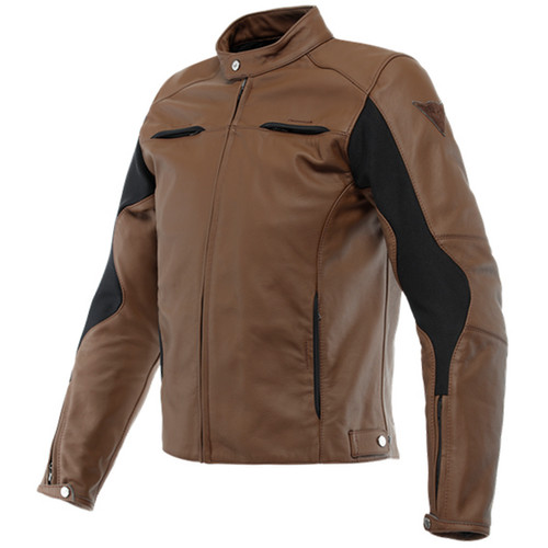 Blouson moto cuir marron