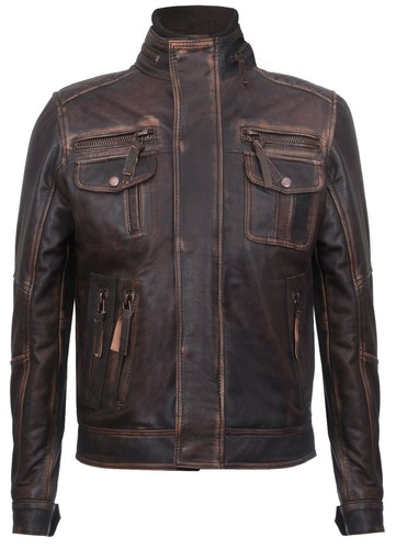 Blouson moto rétro - , homme